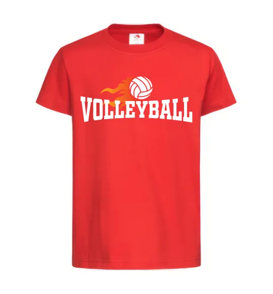 Детская футболка Volleyball вогняний м'яч Красный фото