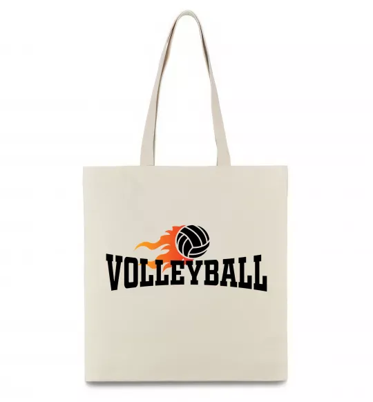 Еко-сумка Volleyball вогняний м'яч Бежевий фото