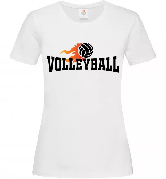 Жіноча футболка Volleyball вогняний м'яч Білий фото