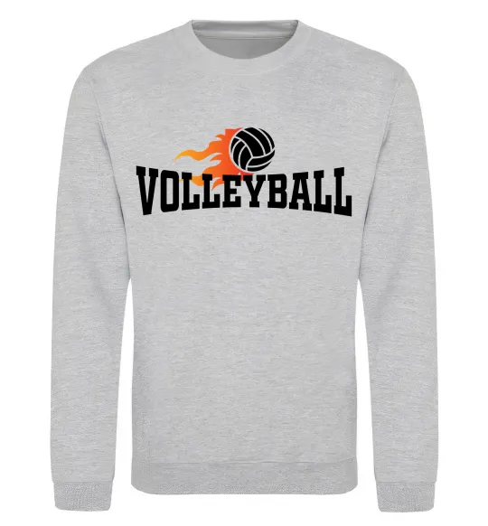 Світшот Volleyball вогняний м'яч Сірий меланж фото