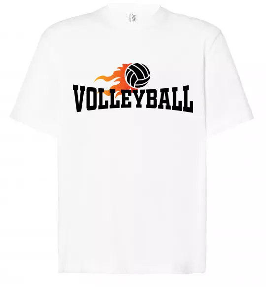 Футболка Оверсайз Volleyball вогняний м'яч Білий фото