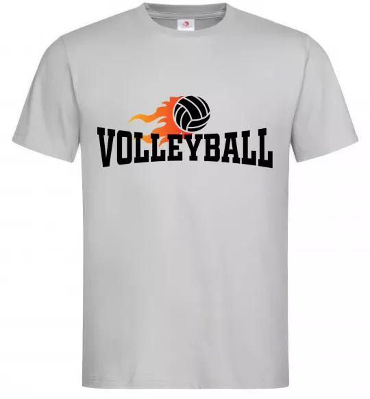 Чоловіча футболка Volleyball вогняний м'яч Сірий фото