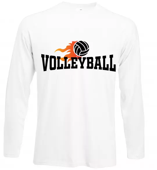Лонгслів Volleyball вогняний м'яч Білий фото