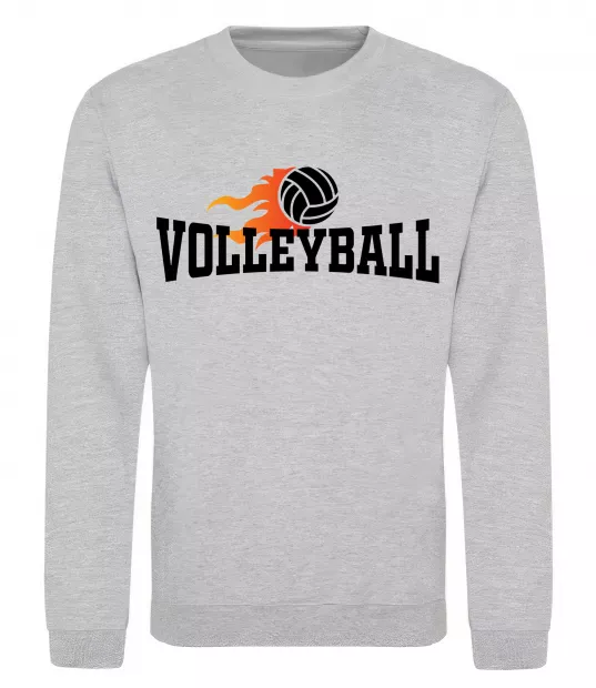 Свитшот Volleyball вогняний м'яч Серый меланж фото