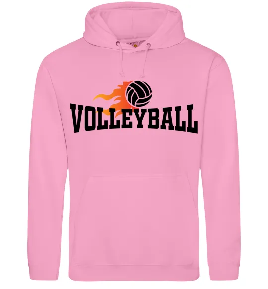 Мужская толстовка (худи) Volleyball вогняний м'яч Розовый фото