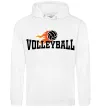 Мужская толстовка (худи) Volleyball вогняний м'яч Белый фото