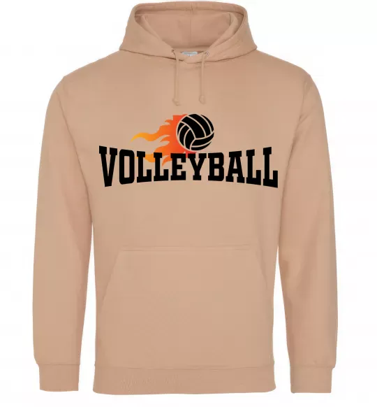 Женская толстовка (худи) Volleyball вогняний м'яч Песочный фото