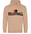 Женская толстовка (худи) Volleyball вогняний м'яч Песочный фото