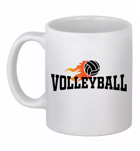 Чашка керамическая Volleyball вогняний м'яч Белый фото