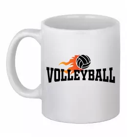 Чашка керамічна Волейбол м'яч з серцем Білий фото