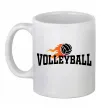 Чашка керамическая Volleyball вогняний м'яч Белый Чашка керамическая Volleyball вогняний м'яч Белый фото