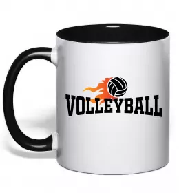 Чашка с цветной ручкой Volleyball bro Черный фото