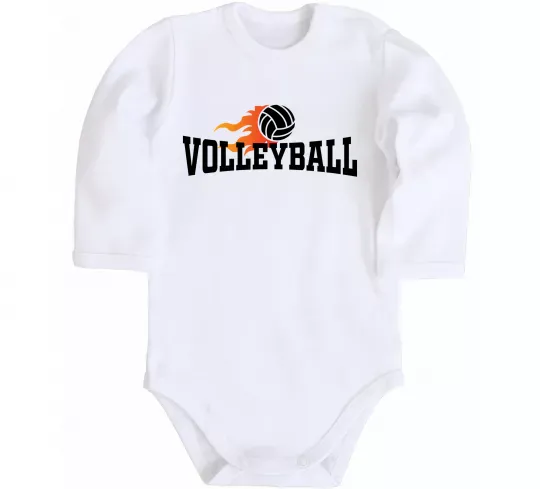 Детский боди Volleyball вогняний м'яч Белый фото