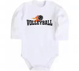 Детский боди Волейбол м'яч з серцем Белый фото Детский боди Волейбол м'яч з серцем Белый фото