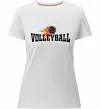 Женская премиум футболка Volleyball вогняний м'яч Белый фото