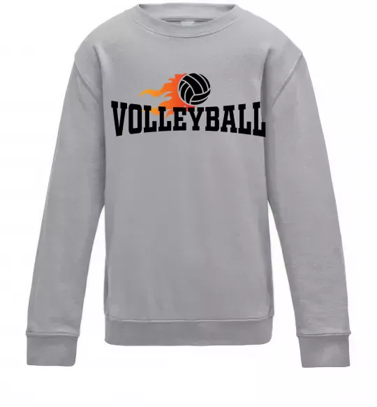 Дитячий світшот Volleyball вогняний м'яч Сірий меланж фото