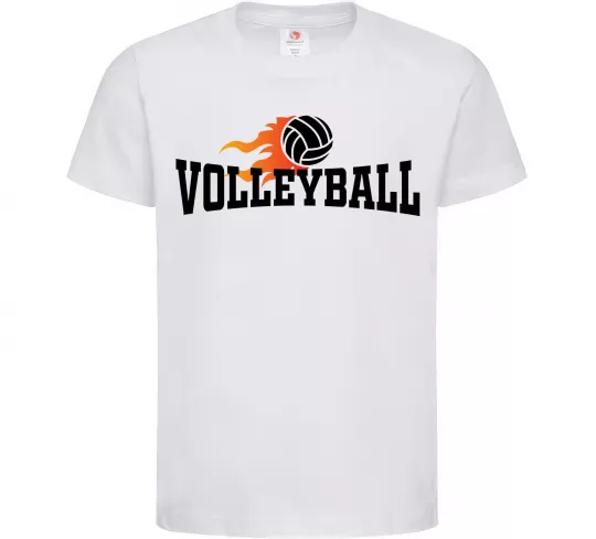 Детская футболка Volleyball вогняний м'яч Белый фото