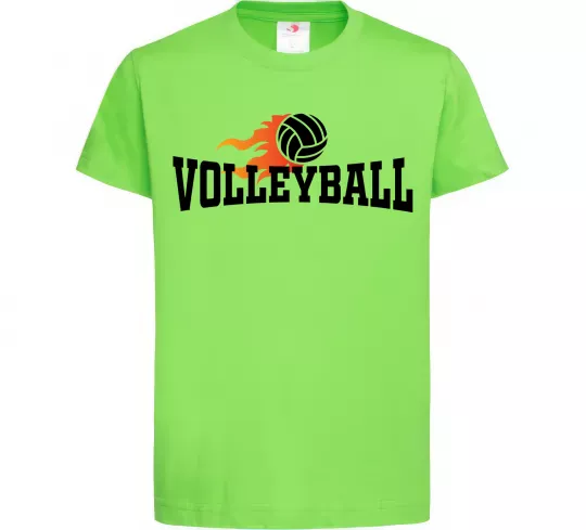 Детская футболка Volleyball вогняний м'яч Лаймовый фото