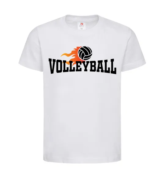 Детская футболка Volleyball вогняний м'яч Белый фото