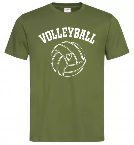Чоловіча футболка Волейбол м'яч з серцем Оливковий фото