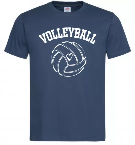 Чоловіча футболка Волейбол м'яч з серцем Темно-синій фото