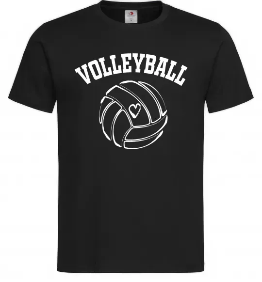 Чоловіча футболка Волейбол м'яч з серцем Чорний фото