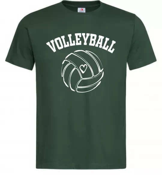 Чоловіча футболка Волейбол м'яч з серцем Темно-зелений фото