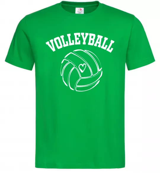 Чоловіча футболка Волейбол м'яч з серцем Зелений фото