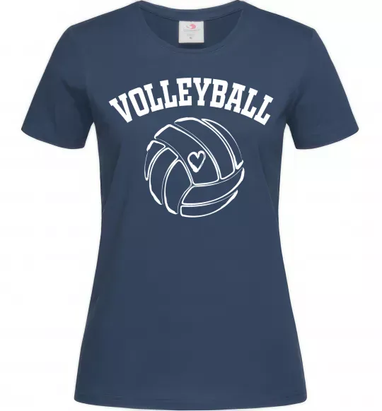 Жіноча футболка Волейбол м'яч з серцем Темно-синій фото