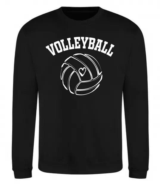 Світшот Волейбол м'яч з серцем Чорний фото