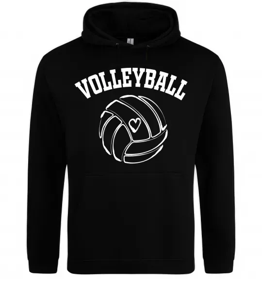 Чоловіча толстовка (худі) Волейбол м'яч з серцем Чорний фото
