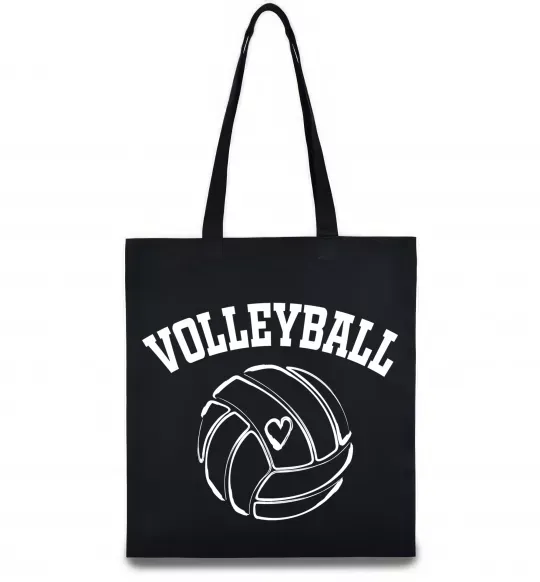 Эко-сумка Волейбол м'яч з серцем Черный фото