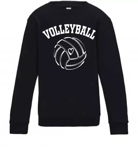 Детский Свитшот Волейбол м'яч з серцем Черный фото