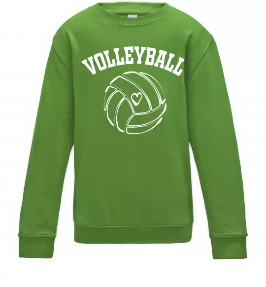 Детский Свитшот Волейбол м'яч з серцем Лаймовый фото