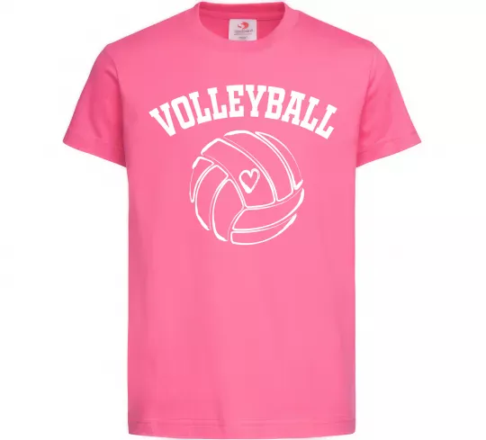 Дитяча футболка Волейбол м'яч з серцем Яскраво-рожевий фото