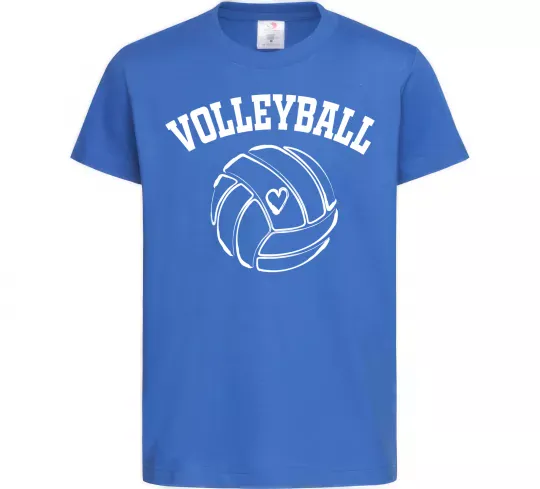 Дитяча футболка Волейбол м'яч з серцем Яскраво-синій фото