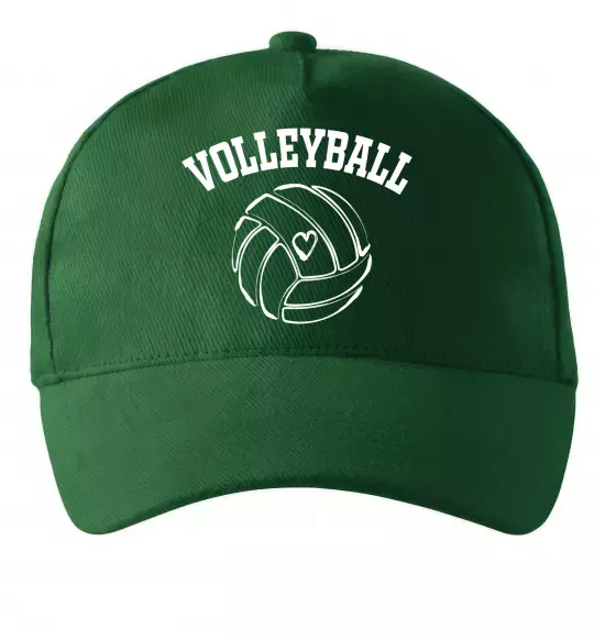 Кепка Волейбол м'яч з серцем Темно-зеленый фото