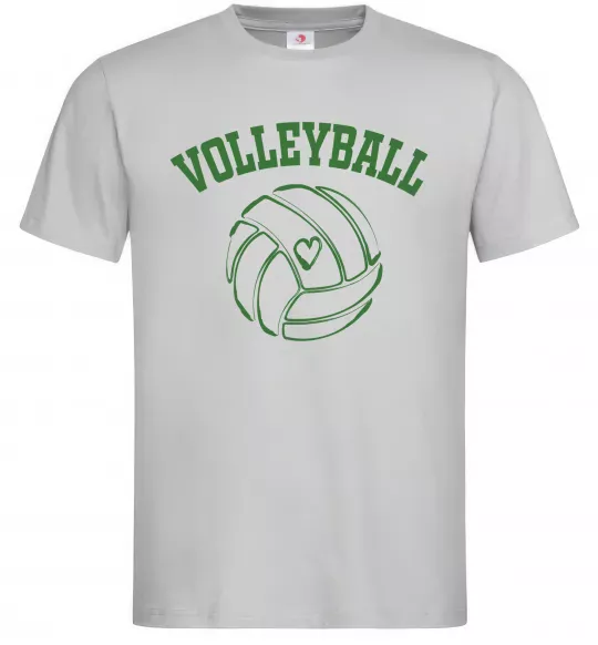 Чоловіча футболка Волейбол м'яч з серцем Сірий фото