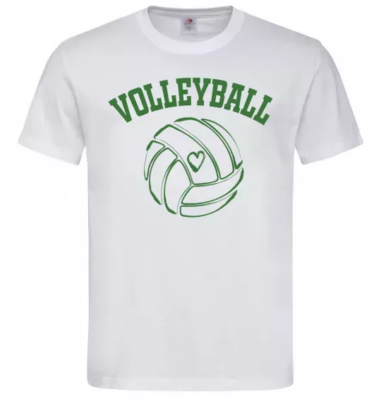 Чоловіча футболка Волейбол м'яч з серцем Білий фото