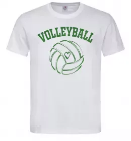 Мужская футболка Волейбол м'яч з серцем Белый фото