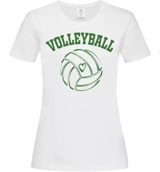 Жіноча футболка Волейбол м'яч з серцем Білий фото
