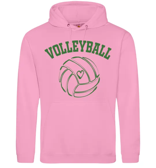 Мужская толстовка (худи) Волейбол м'яч з серцем Розовый фото