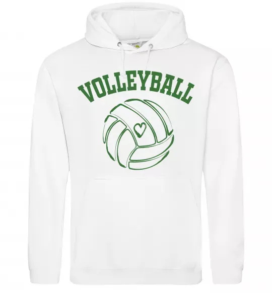 Чоловіча толстовка (худі) Волейбол м'яч з серцем Білий фото