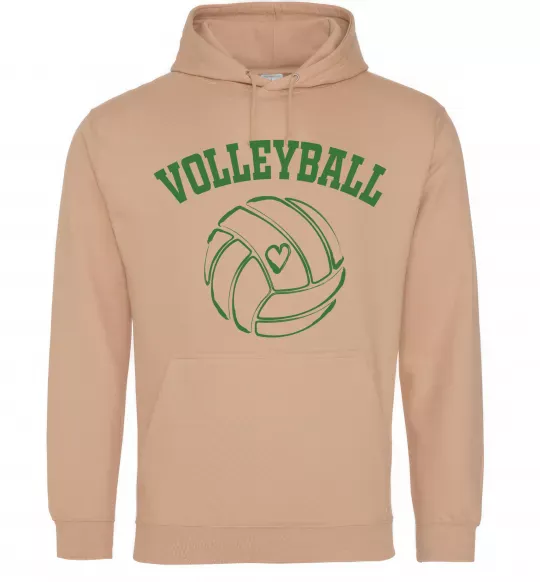 Чоловіча толстовка (худі) Волейбол м'яч з серцем Пісочний фото