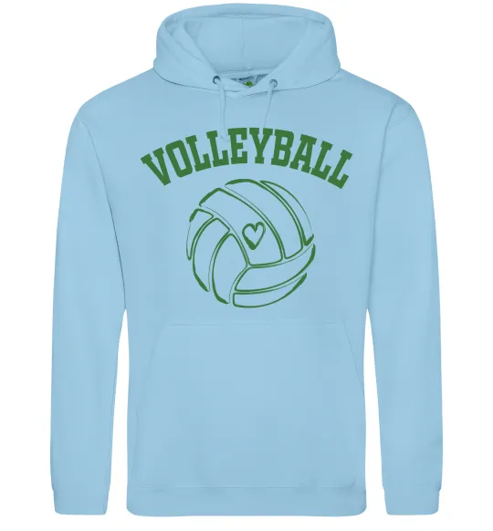 Мужская толстовка (худи) Волейбол м'яч з серцем Голубой фото