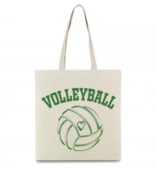 Эко-сумка Волейбол м'яч з серцем Бежевый фото