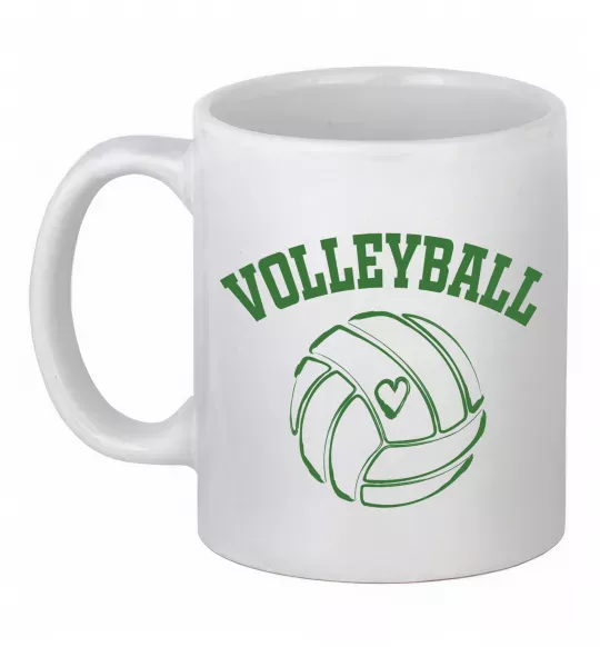 Чашка керамічна Волейбол м'яч з серцем Білий фото