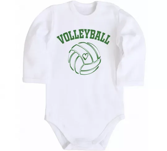 Детский боди Волейбол м'яч з серцем Белый фото