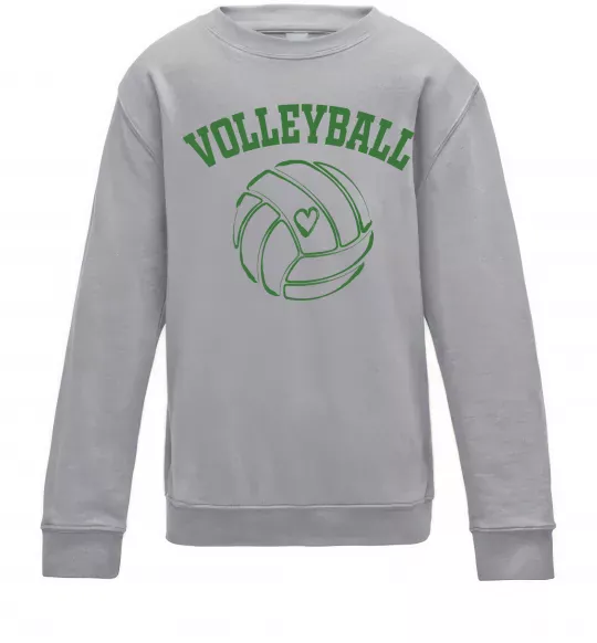 Детский Свитшот Волейбол м'яч з серцем Серый меланж фото