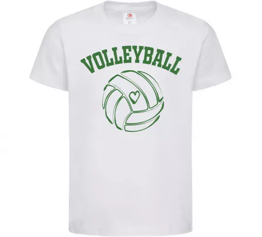 Дитяча футболка Волейбол м'яч з серцем Білий фото